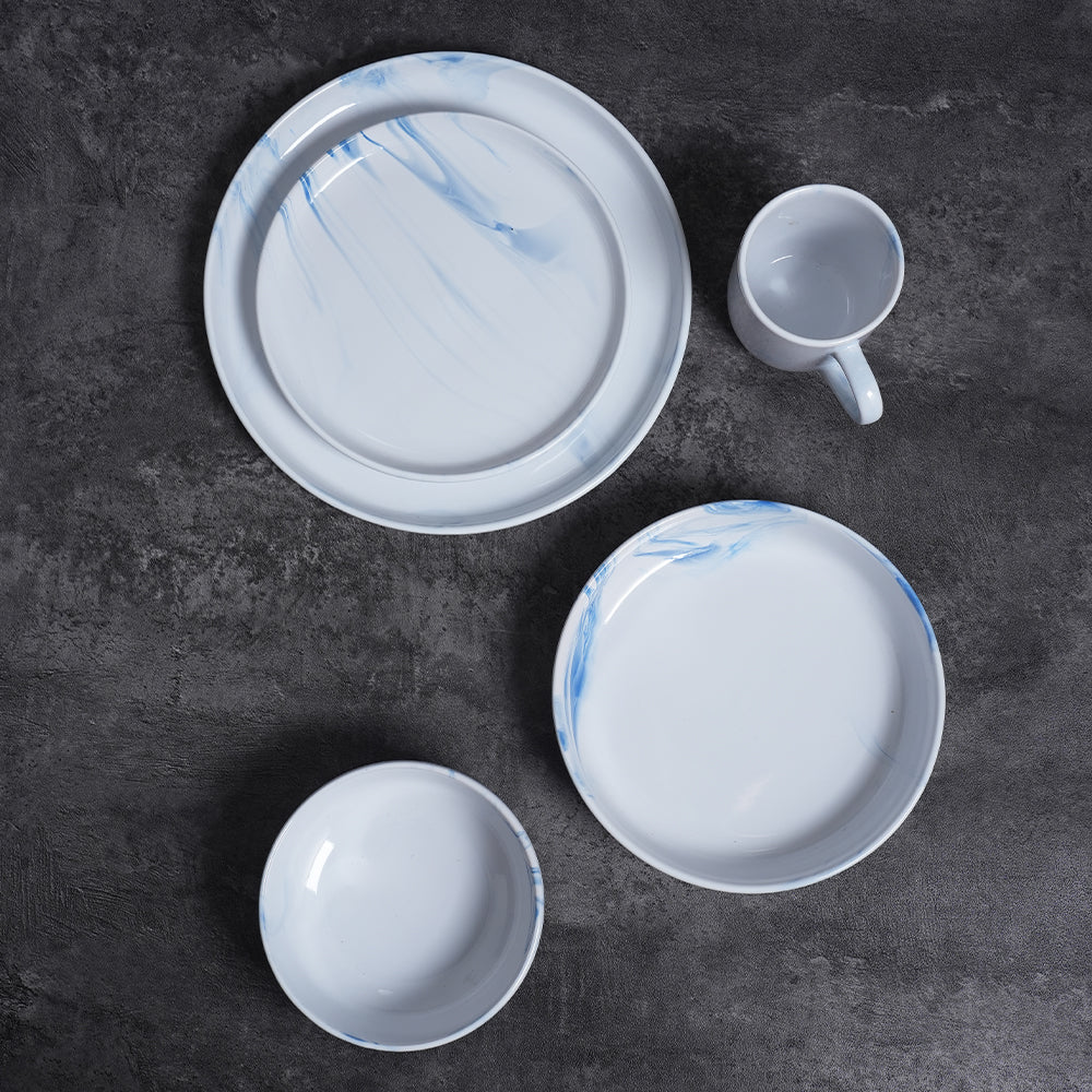 Tongera Blue Marble Pattern Ceramic Dinnerware Set - Elegant Design for Formal Dinners & Home Decor